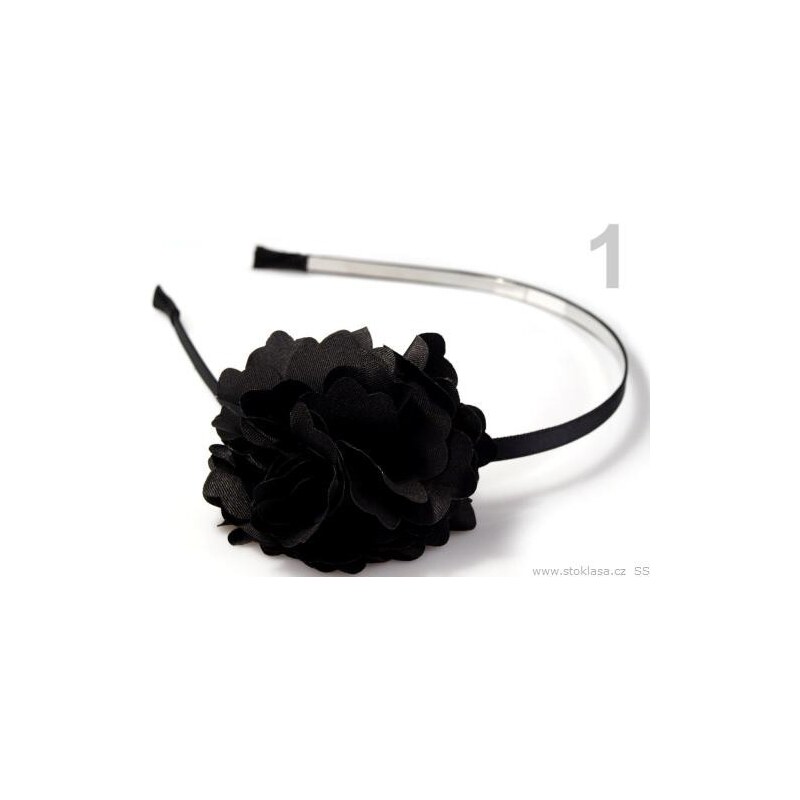 Stoklasa Kovová čelenka s květem Ø5 cm (1 ks) - 1 černá
