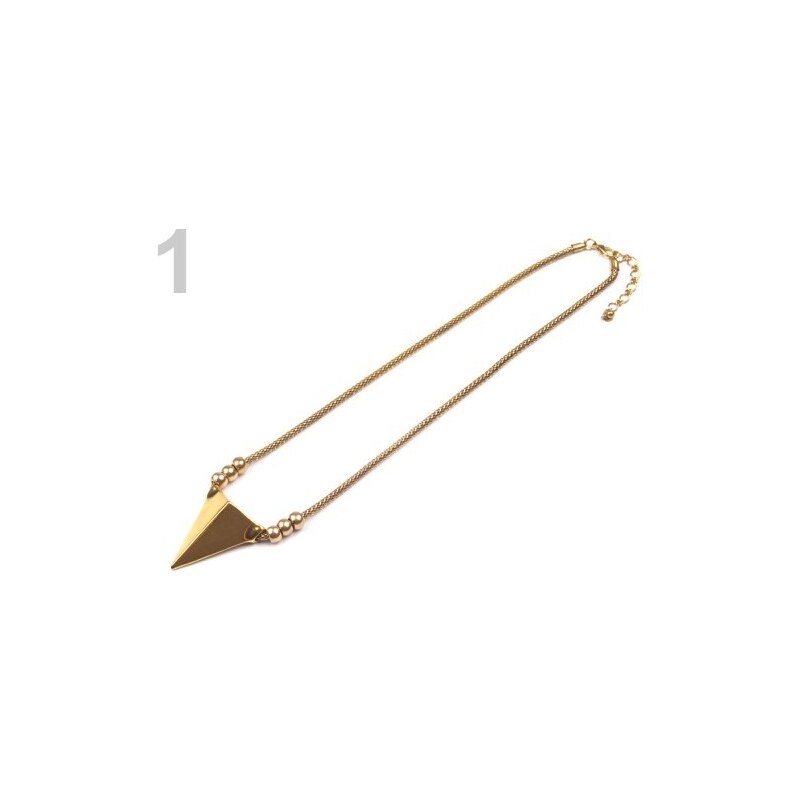 Stoklasa Kovový náhrdelník špice (1 ks) - 1 zlatá