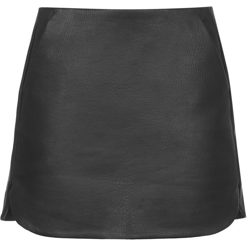 Topshop PU Curved Hem Pelmet Skirt