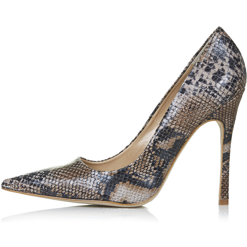 Topshop GALLOP Snake-Effect Court Shoes