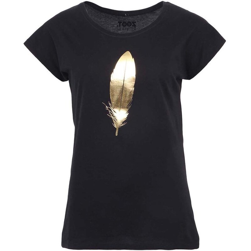 Černé dámské tričko ZOOT Originál Zlaté pírko
