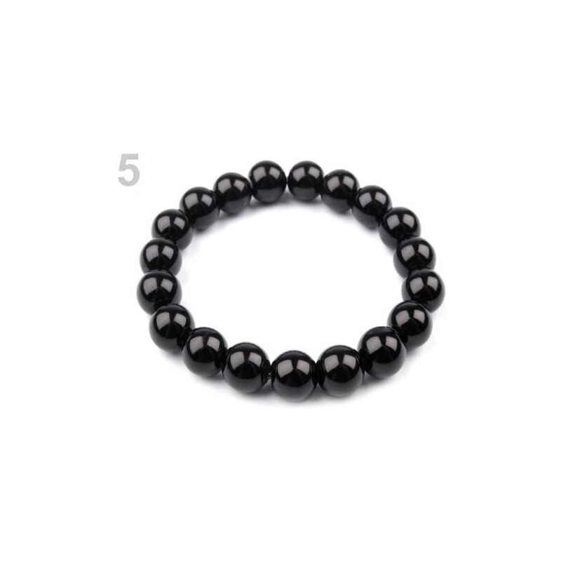 Stoklasa Pružný náramek z voskovaných perel (1 ks) - 5 černá