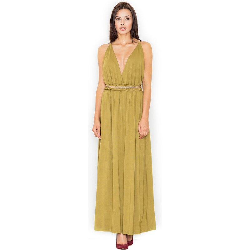 Figl Woman's Dress M483 Light Olive