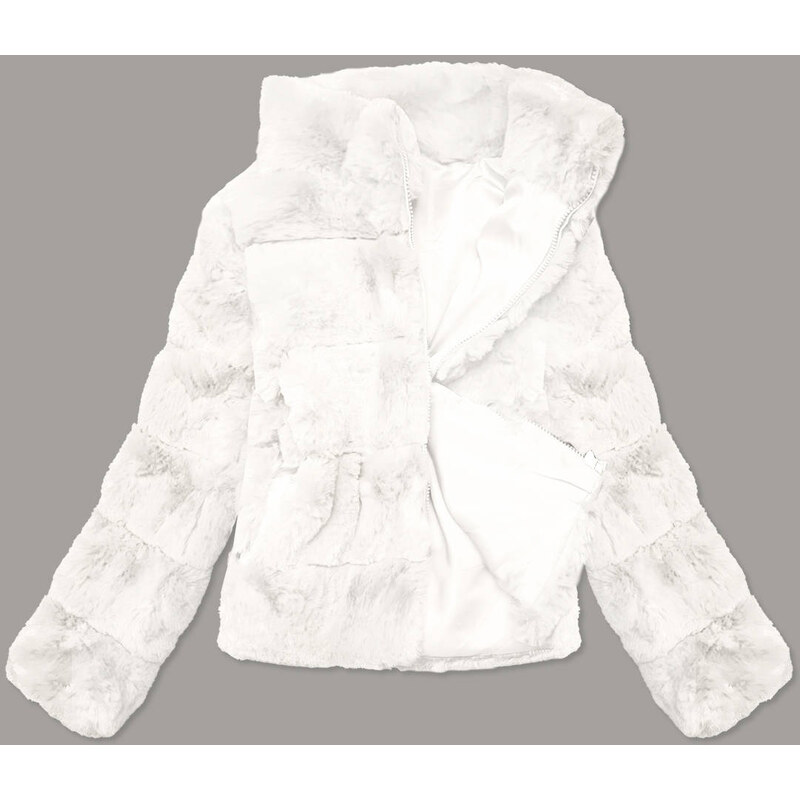 Krátká bílá dámská bunda se stojáčkem model 15906309 - S'WEST