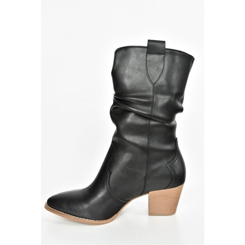 Fox Shoes Black Gathered Dallas Women's Boots