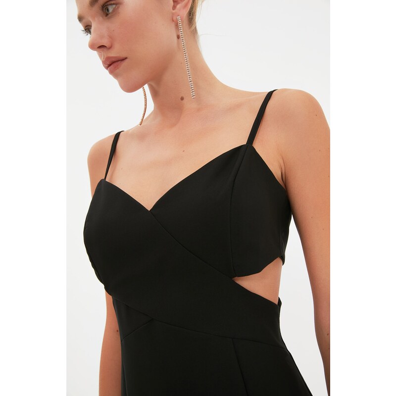 Trendyol Black Cut Out Detailed Stylish Evening Dress