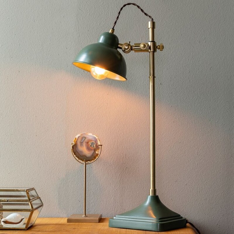 Zelená kovová stolní lampa DUTCHBONE TODD