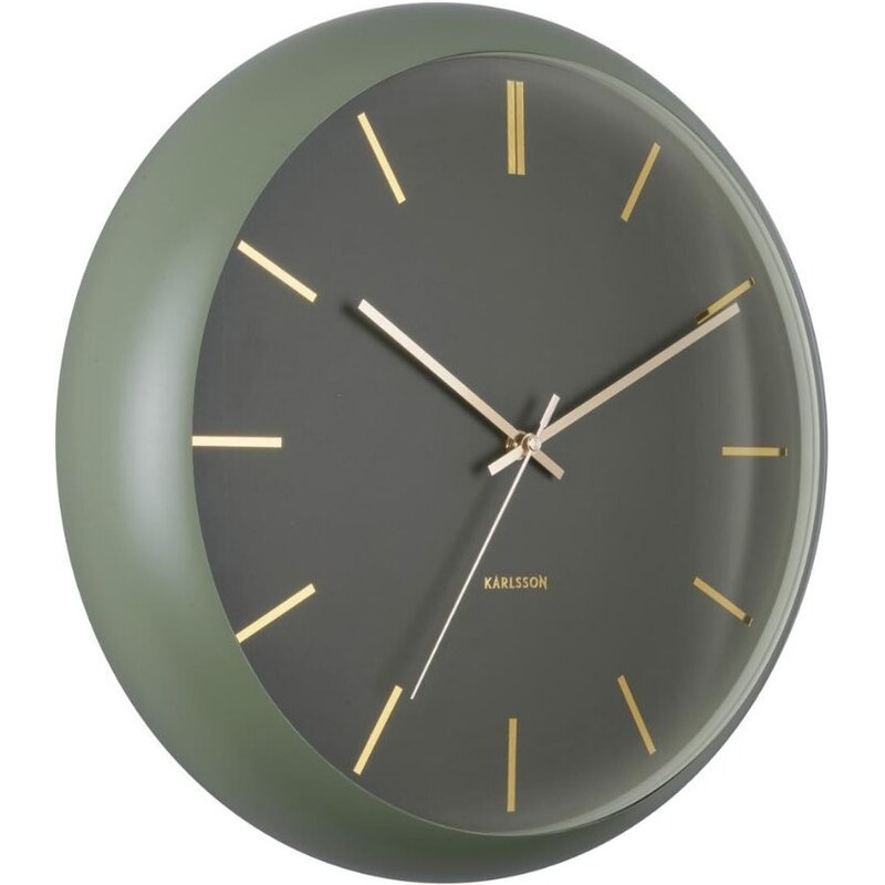 Time for home Zeleno-zlaté nástěnné hodiny Belene Ø 40 cm