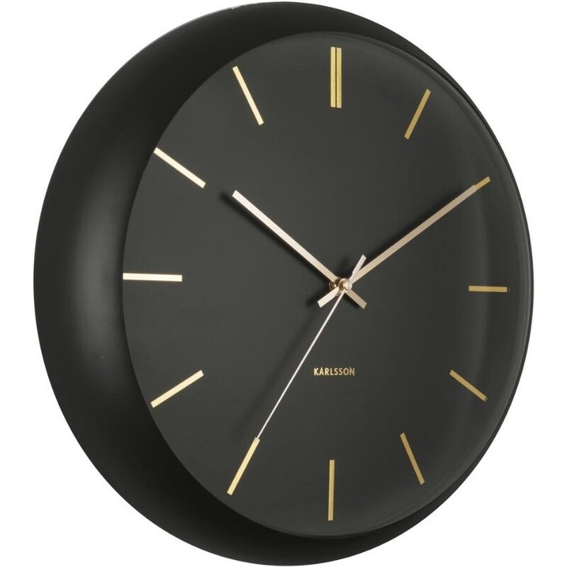 Time for home Černo-zlaté nástěnné hodiny Belene Ø 40 cm