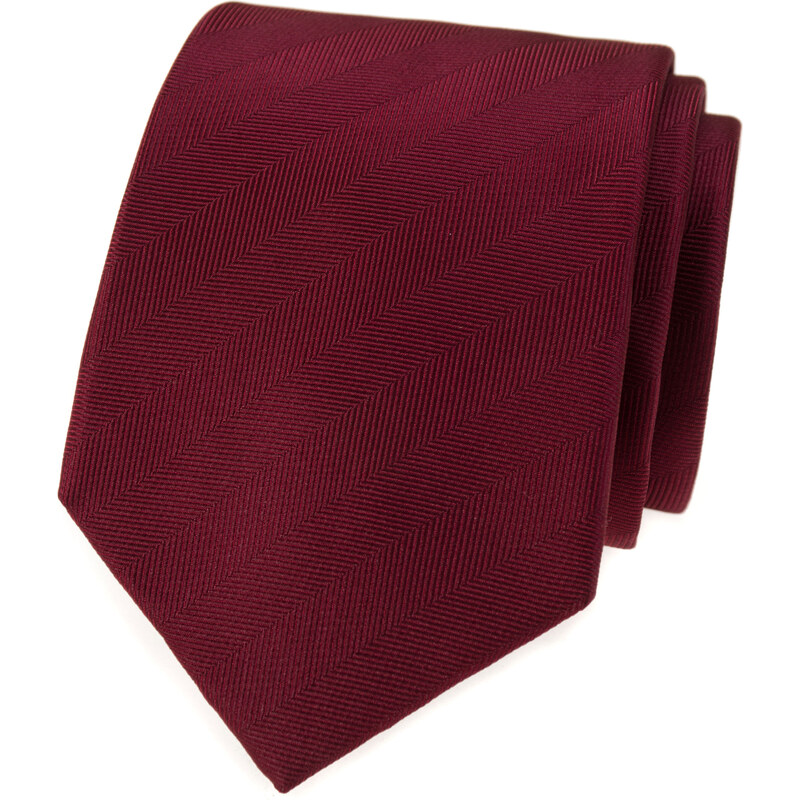 Avantgard Vínová luxusní pánská kravata s pruhovanou strukturou