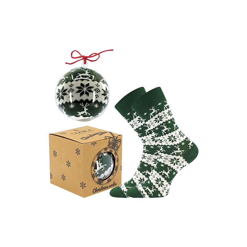 Vánoční ponožky zabalené v ozdobě Elfi Lonka