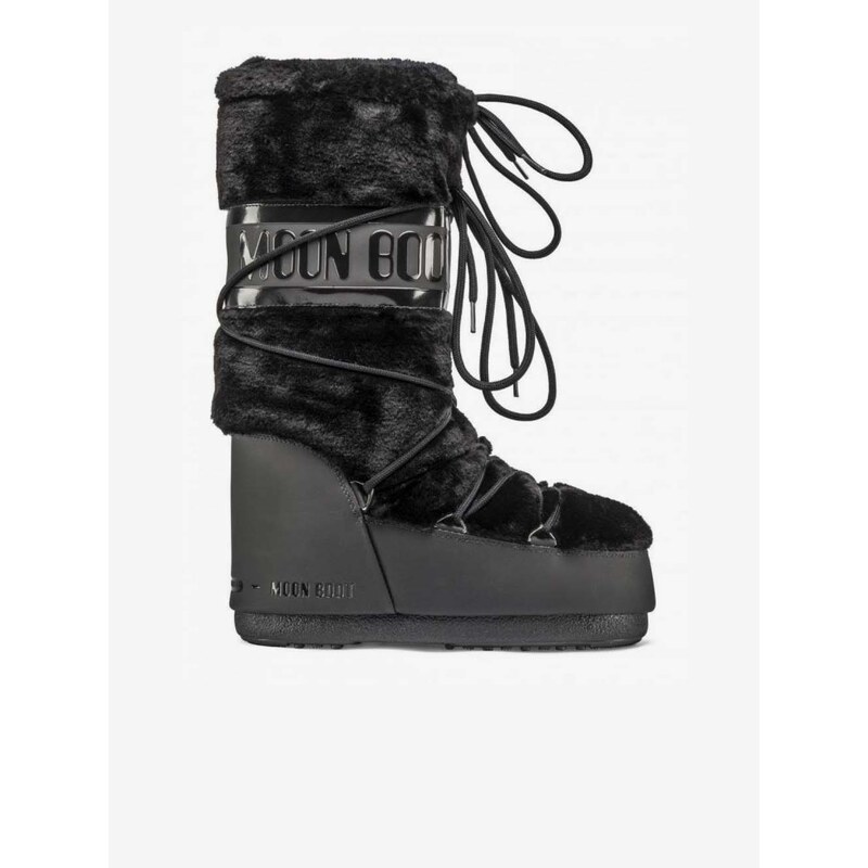 Free Delivery on all items Moon Boot Icon Faux Fur S in Black, moon boots  black