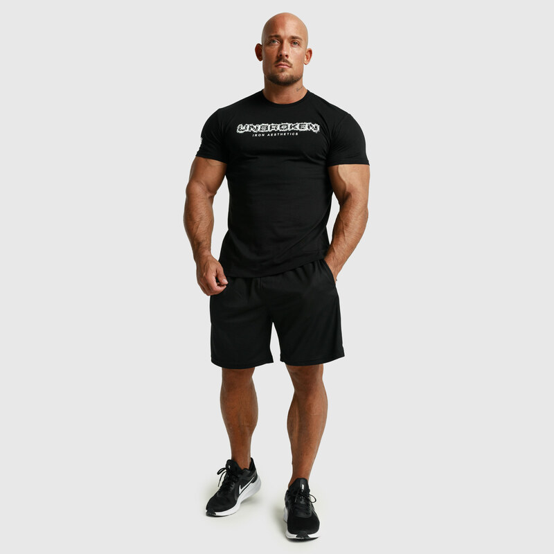 Pánské fitness tričko Iron Aesthetics Unbroken, černé