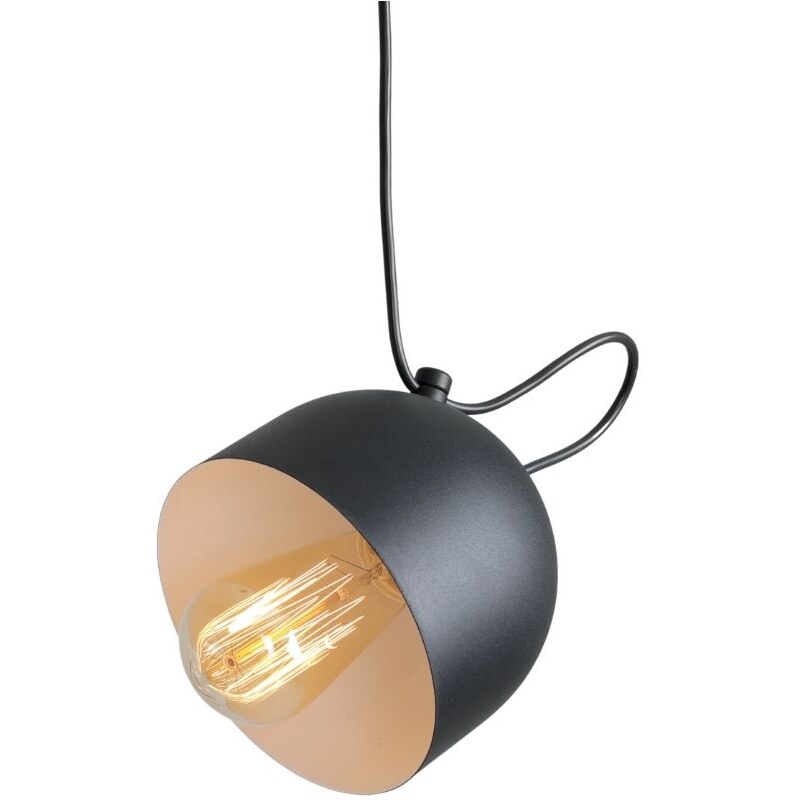 Nordic Design Černé kovové závěsné světlo Pop 1