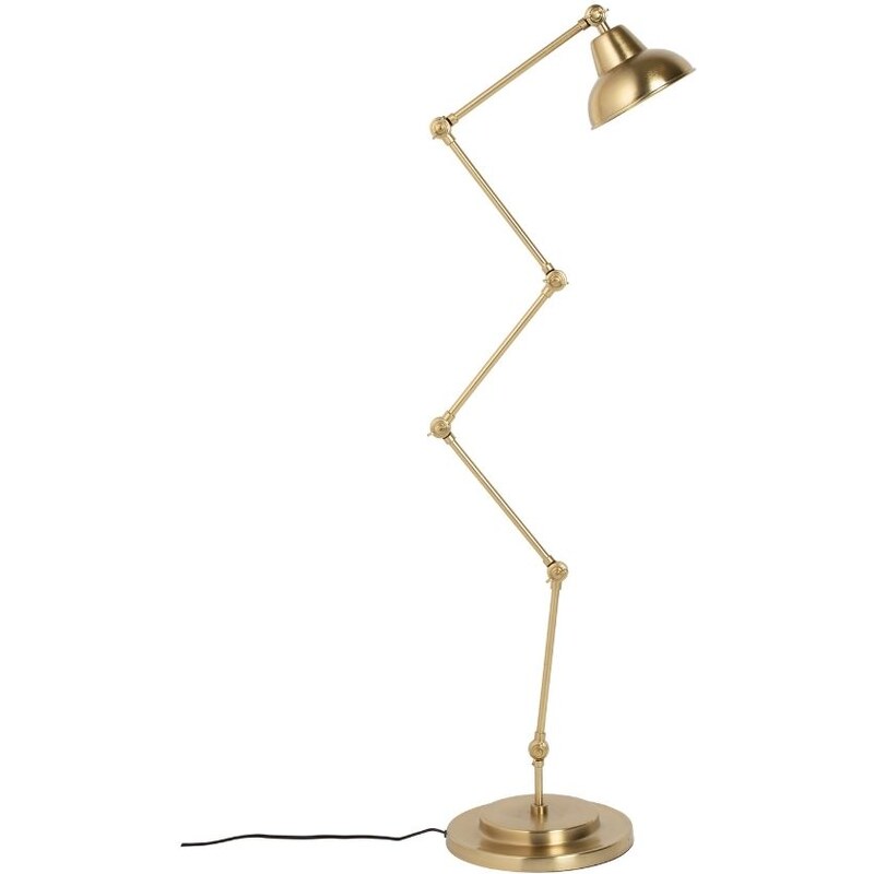 White Label Zlatá kovová stojací lampa WLL Xavi 154 cm