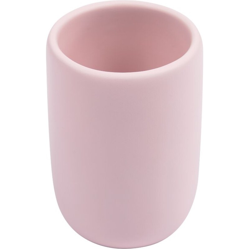Růžový plastový stojan na zubní kartáčky Kave Home Chia