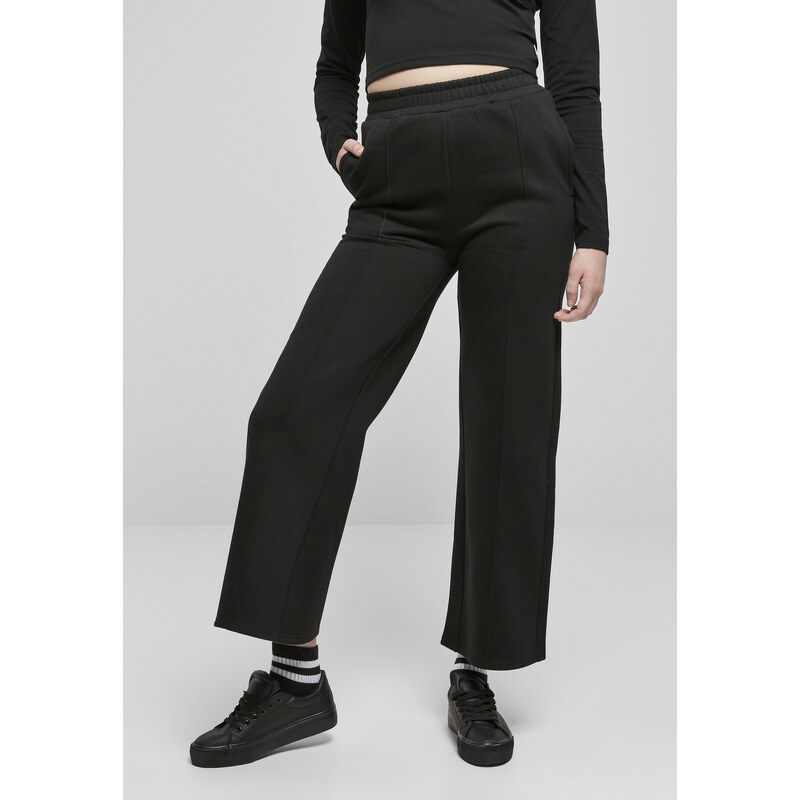 UC Ladies Dámské kalhoty Straight Pin Tuck Sweat Pants černé