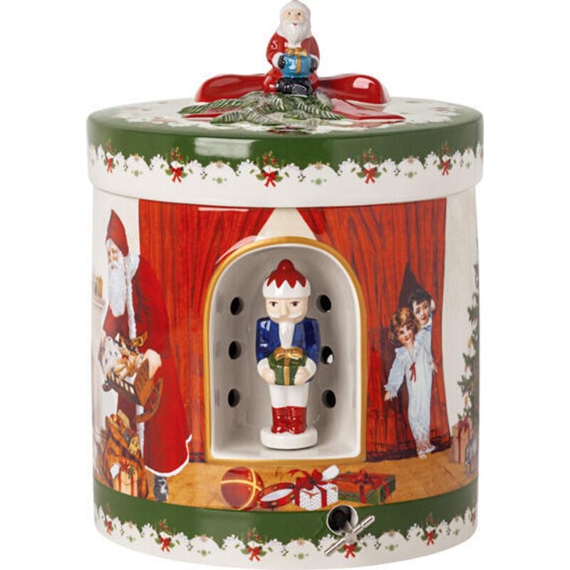 Christmas Toys hrací skříňka/svícen, Santa s dárky, 16x16x21,5 cm, Villeroy & Boch