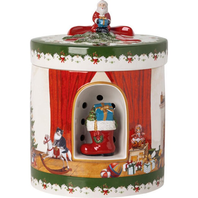 Christmas Toys hrací skříňka/svícen, Santa s dárky, 16x16x21,5 cm, Villeroy & Boch