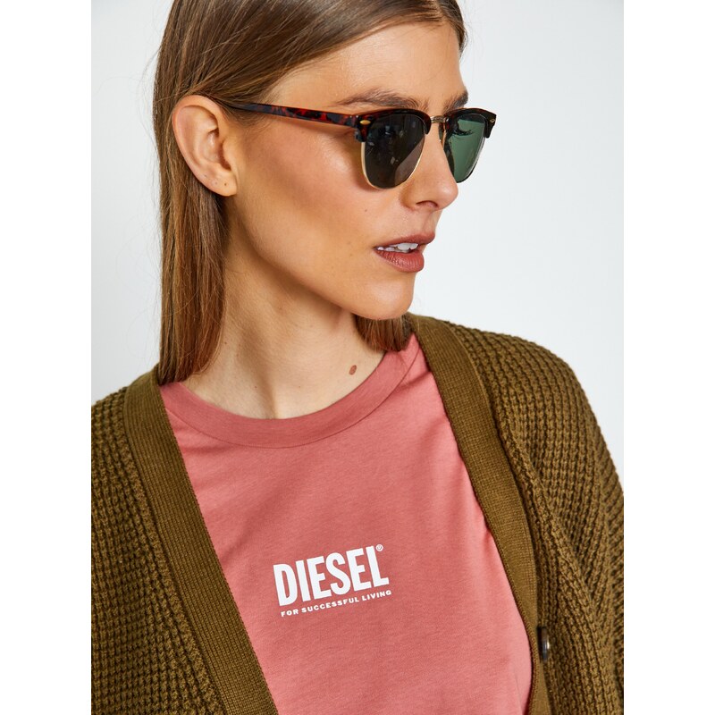 Dámské růžové triko Diesel Sily - Dámské