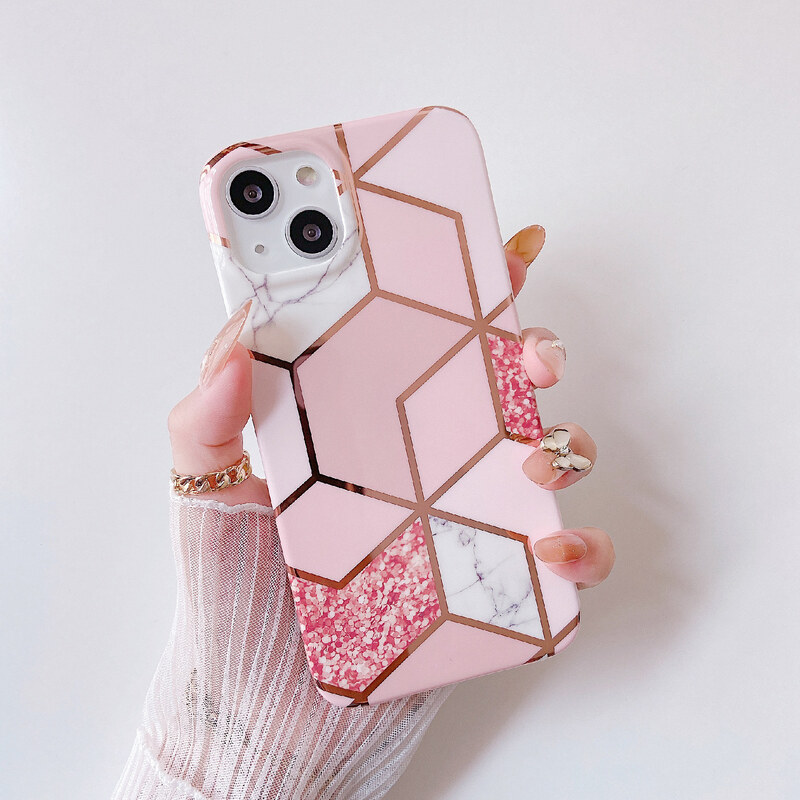 iPouzdro.cz Ochranný kryt pro iPhone 14 - Geometric Pink