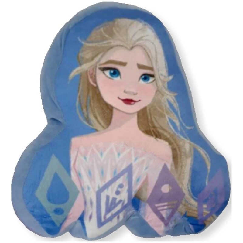 Setino Tvarovaný 3D polštář Ledové království II - Frozen II - motiv Elsa - 36 x 32 cm