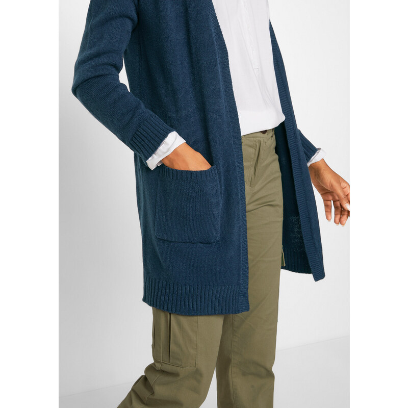 bonprix Základní pletený kabátek Modrá