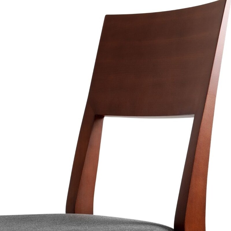 Nordic Design Hnědá dřevěná jídelní židle Forman s šedým látkovým sedákem