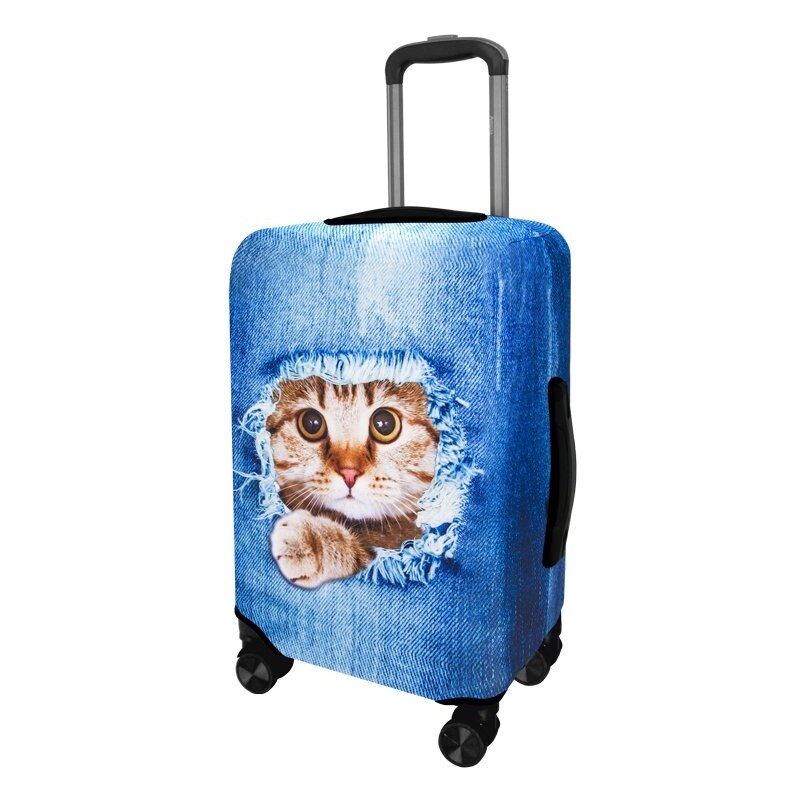 KUFRYPLUS Obal na kufr H155 Kočka v džínách S