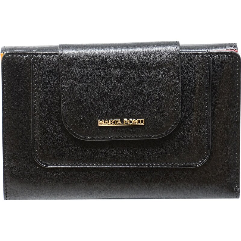 Luxusní dámská kožená peněženka MARTA PONTI Madeira - černá/barevná