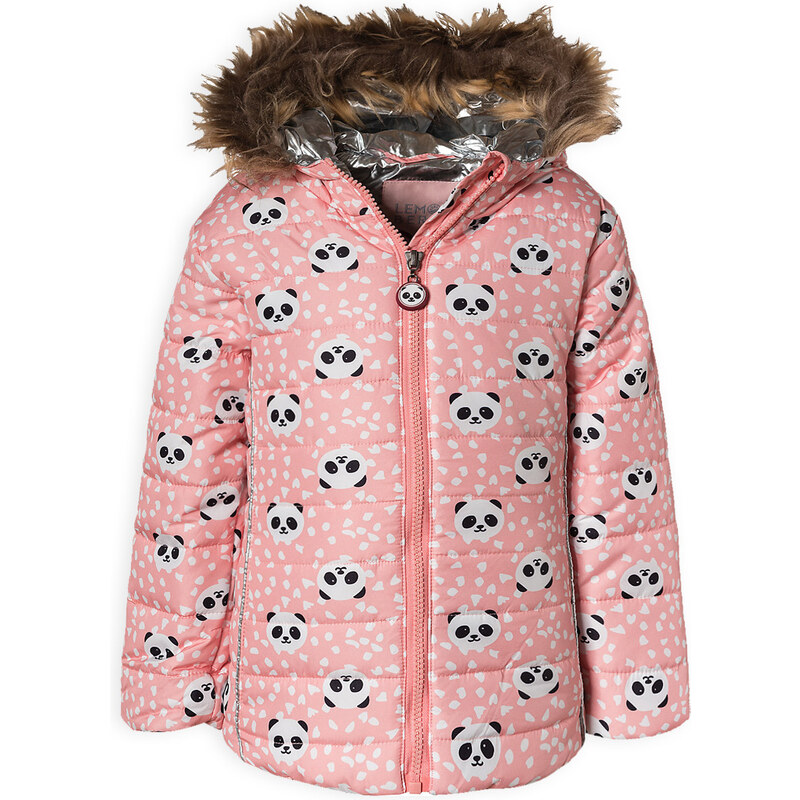 Dívčí zimní bunda LEMON BERET PANDY růžová
