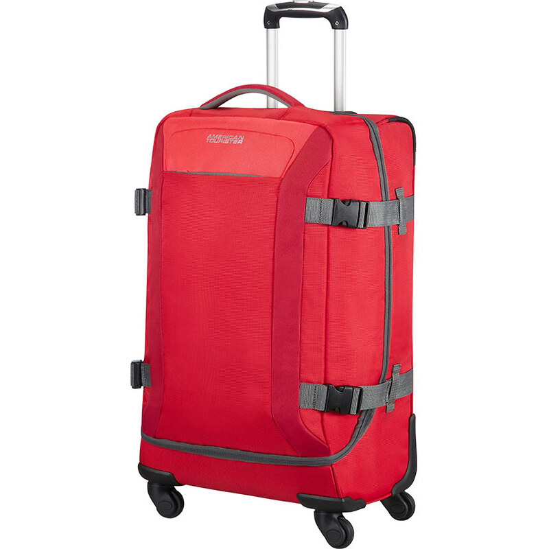 Samsonite Cestovní kufr Cestovní taška na čtyřech kolečkách  AmericanTourister ROAD QUEST SPINNER DUFFLE M Solid Red(1819) - GLAMI.cz