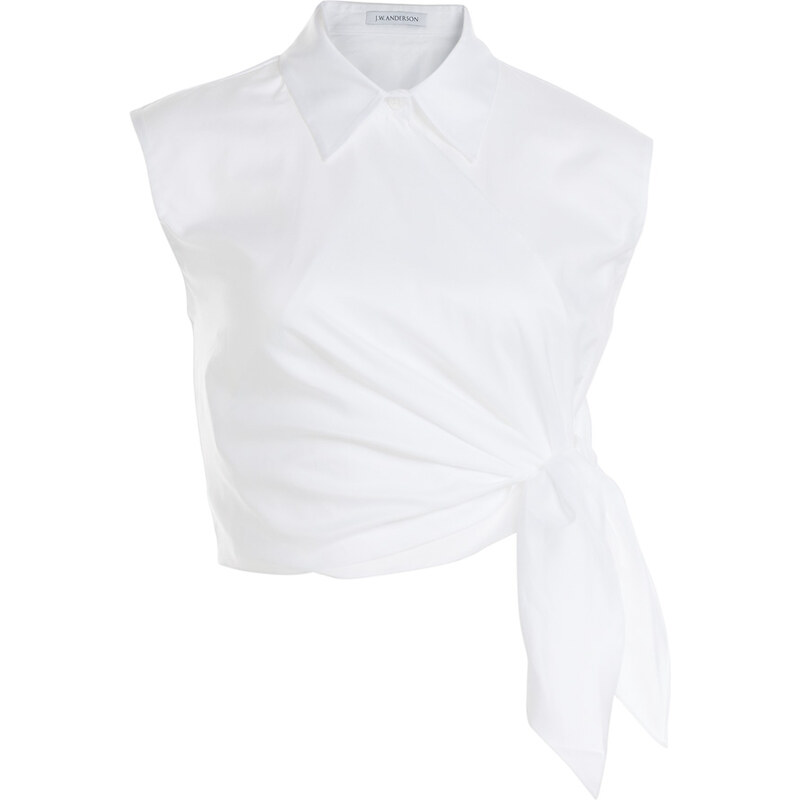 J.W. Anderson Cropped Cotton Top with Knot