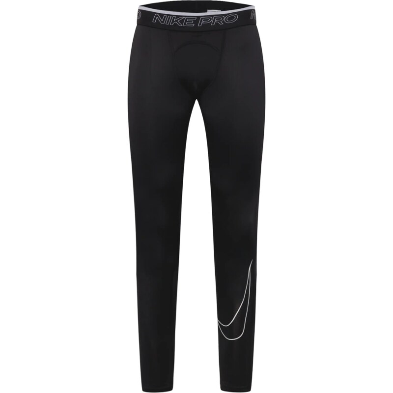 NIKE Sportovní kalhoty černá / bílá