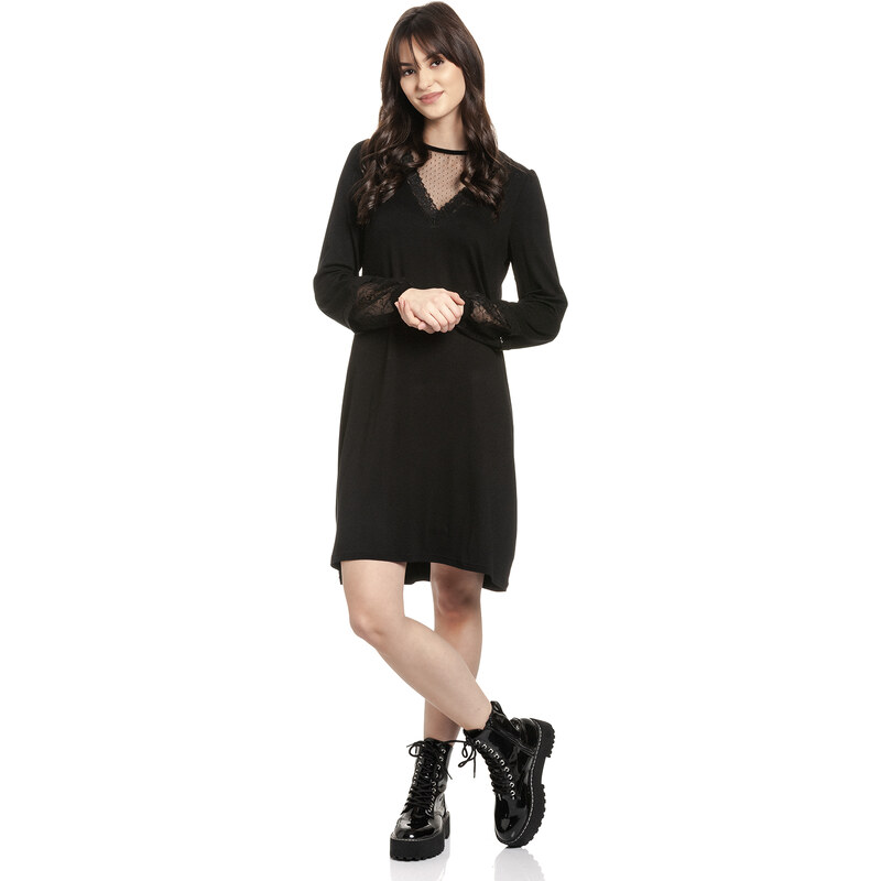 Jednoduché krajkové šaty černé Vive Maria Promise at night
