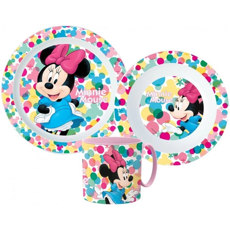 Stor Sada plastového nádobí / jídelní souprava s hrnkem - Disney - Minnie Mouse - 3 díly
