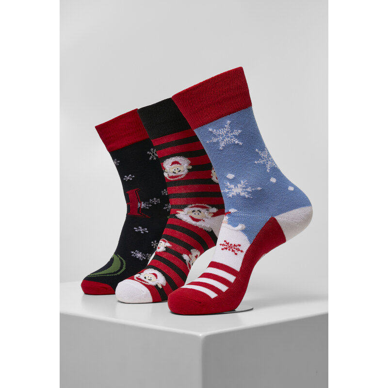 Urban Classics Accessoires Vánoční ponožky Santa Ho - 3-Pack multicolor