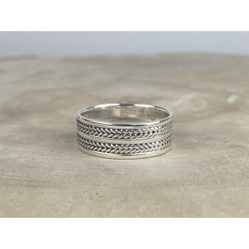 SYLVIENE Stříbrný prsten pro muže oxidovaný 8 mm
