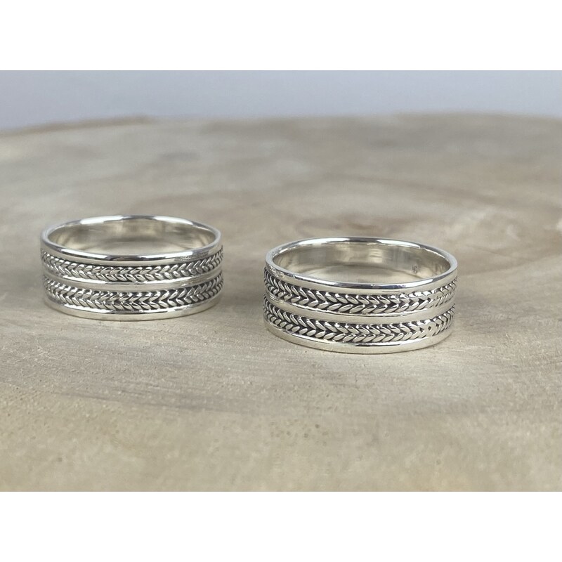 SYLVIENE Stříbrný prsten pro muže oxidovaný 8 mm