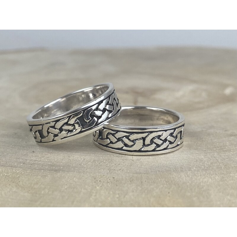 SYLVIENE Stříbrný prsten pro muže Celtic oxidovaný 7 mm