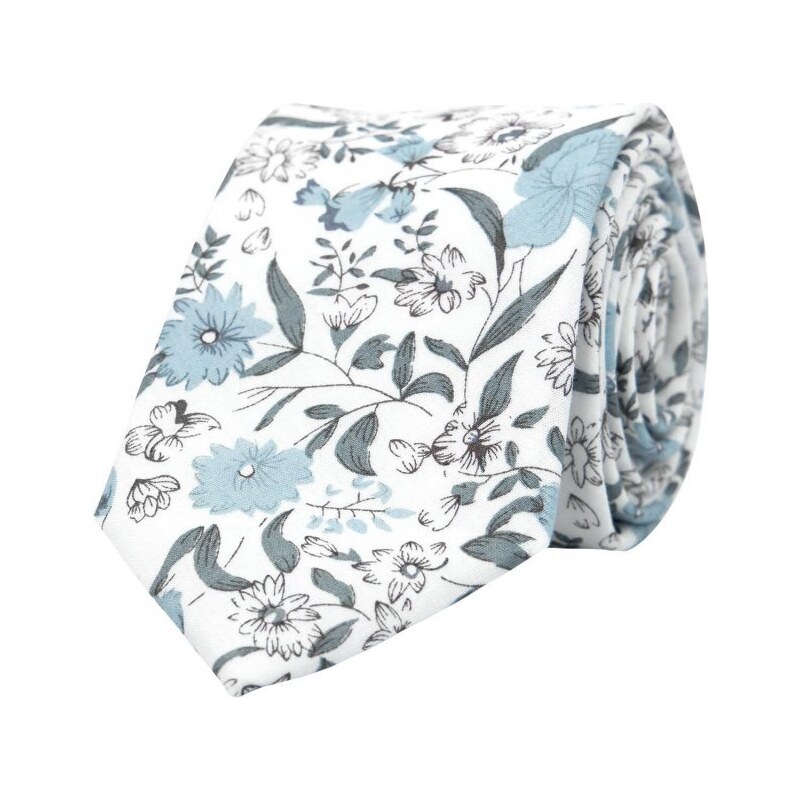 Bubibubi Bílá kravata Pastel Blue