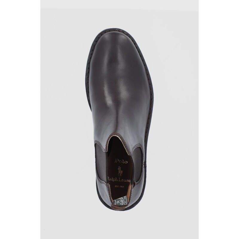 Kožené kotníkové boty Polo Ralph Lauren TALAN CHELSEA pánské, hnědá barva