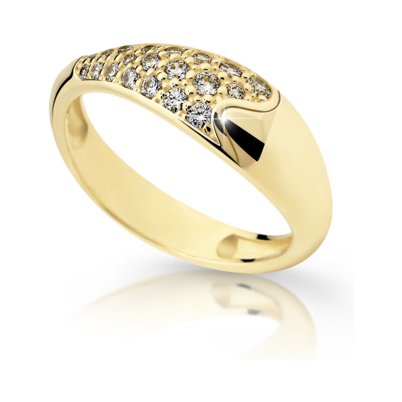 Danfil Zlatý prsten DF 2309 ze žlutého zlata, s briliantem 46