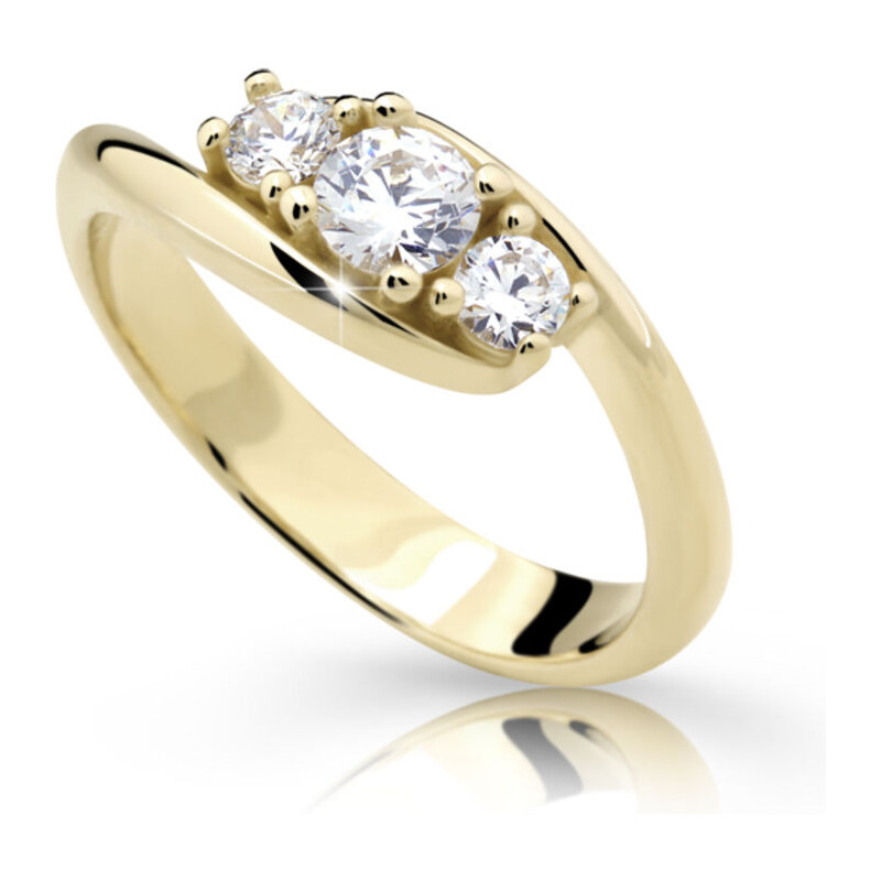 Danfil Zlatý prsten DF 2333 ze žlutého zlata, s briliantem 46