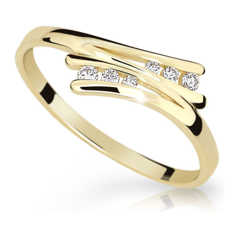 Danfil Zlatý prsten DF 1950 ze žlutého zlata, s briliantem 46