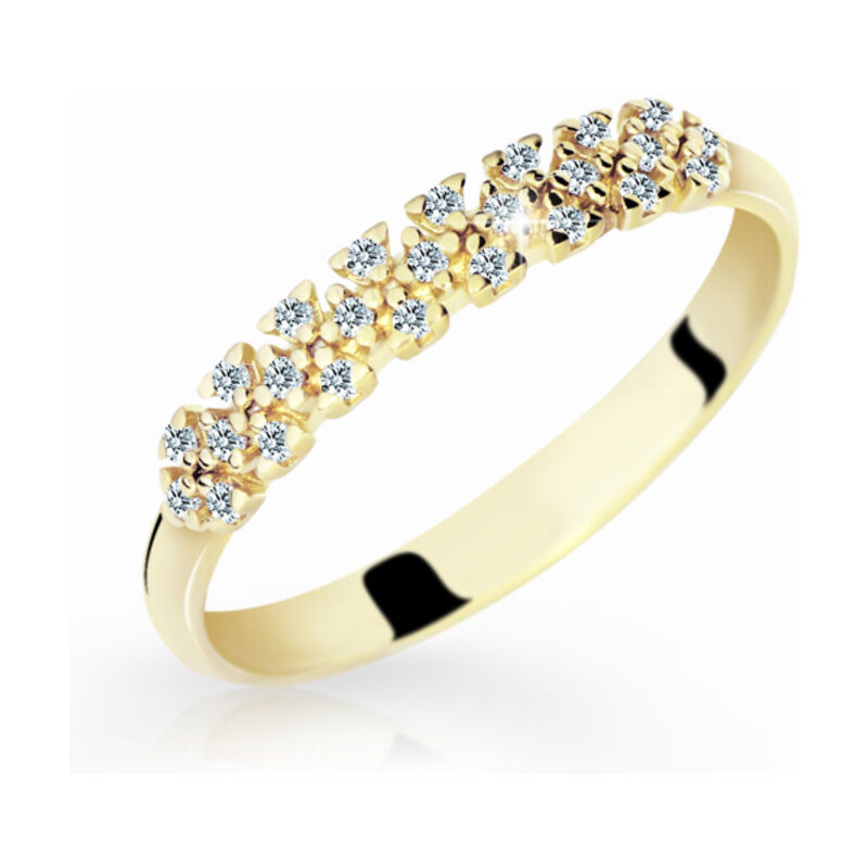 Danfil Zlatý dámský prsten DF 2059 ze žlutého zlata, s briliantem 46