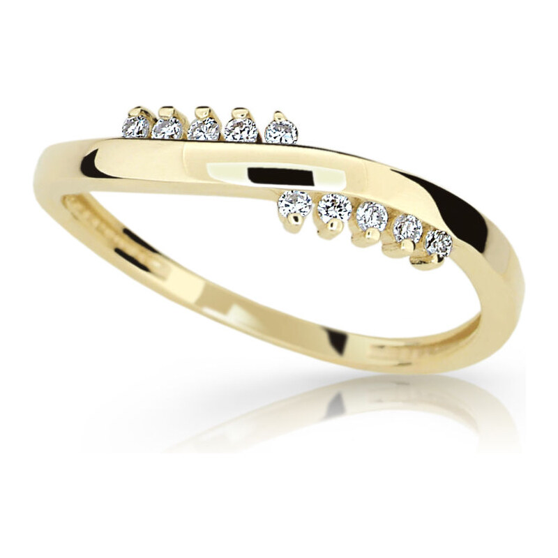 Danfil Zlatý prsten DF 2064 ze žlutého zlata, s briliantem 46