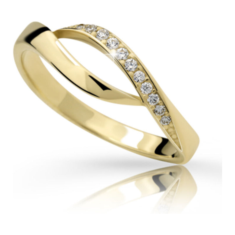 Danfil Zlatý prsten DF 2346 ze žlutého zlata, s briliantem 46