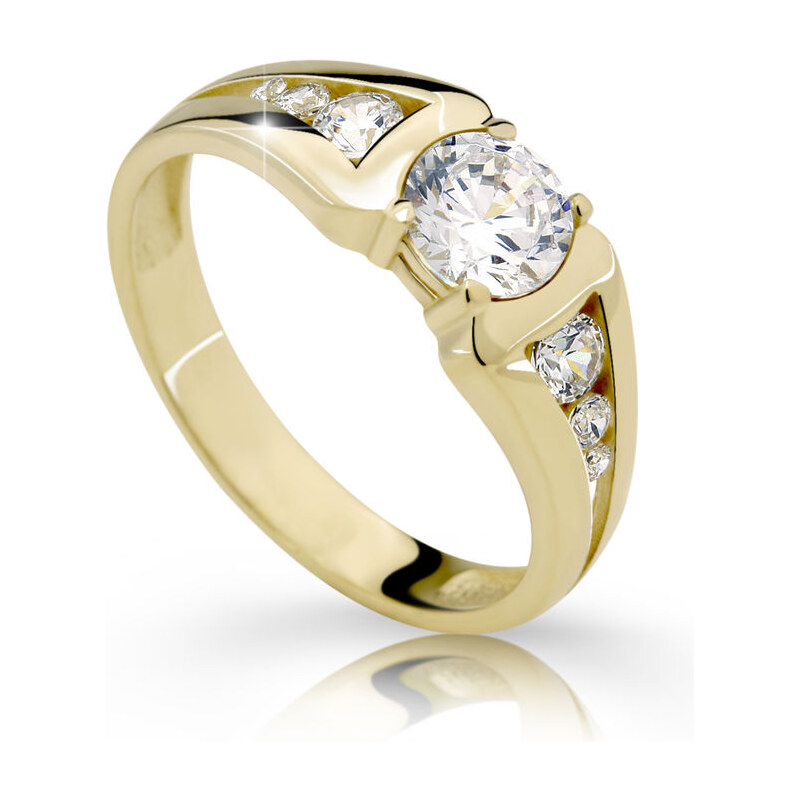 Danfil Zlatý zásnubní prsten DF 2352, žluté zlato, s diamantem 46