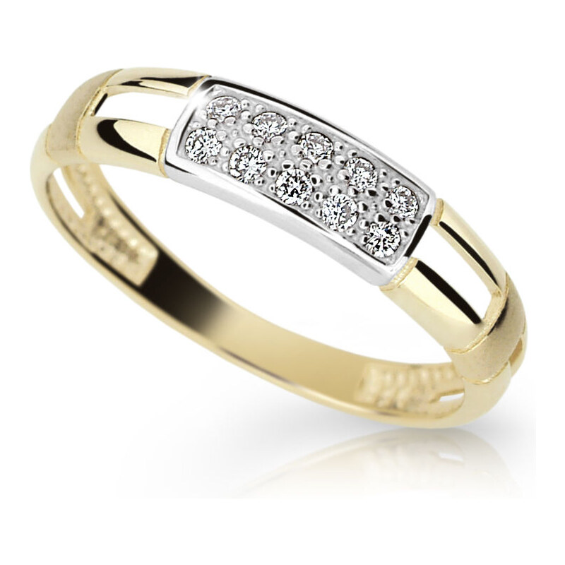 Danfil Zlatý prsten DF 2033 ze žlutého zlata, s briliantem 46